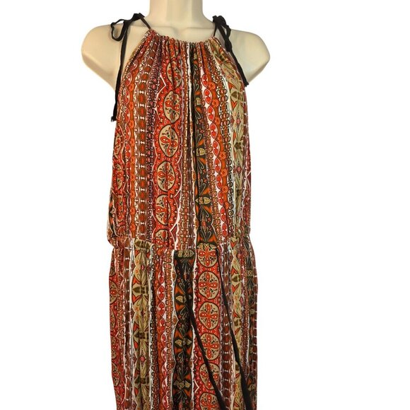Toxik3 Boho Sleeveless Halter Jumpsuit Womens Size 2X Blouson Elastic Waist NEW - Picture 8 of 11